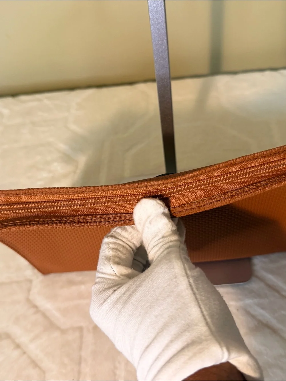 Yves Saint Laurent Tan/Brown Textured Clutch